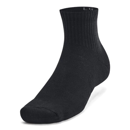 Under Armour Cotton Quarter Socks 6-Pack Large Black White 12