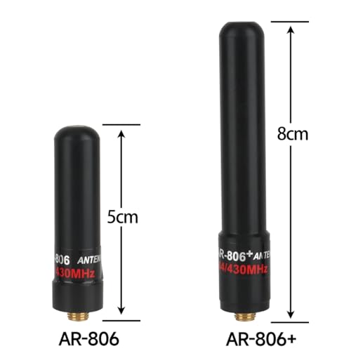 ABBREE Dual Band VHF/UHF Ham Radio Antenna 136-174MHz 400-470MHz SMA-Female Short Stubby 2-Pack