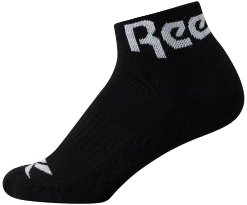 Reebok Women’s Quarter Socks 6-Pack - Black/White, Moisture-Wicking Cushioned Ankle