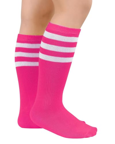 Kids Soccer Socks - Baseball Socks for Boys & Girls, 3-6 Years - Rose White