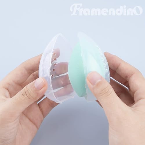 Breathable Makeup Sponge Case - 4 Pack Clear Teardrop Holders