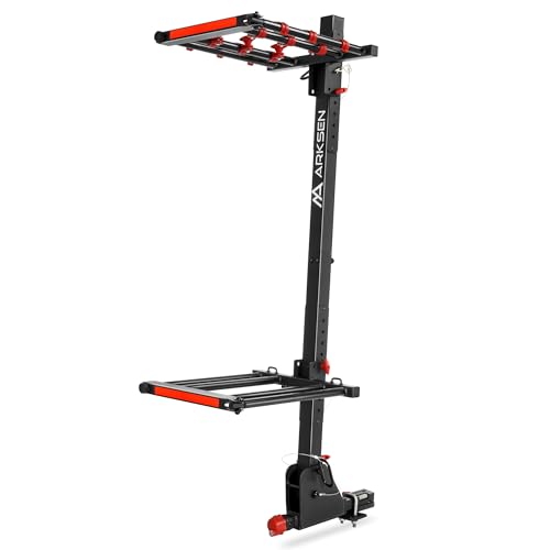 Folding Hitch-Mounted Ski & Snowboard Rack - Holds 6 Skis or 4 Boards