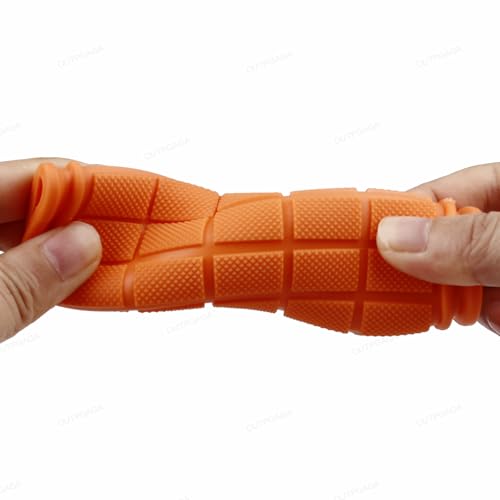 Non-Slip Rubber Bike Handle Grips with Tassel Streamers - Orange
