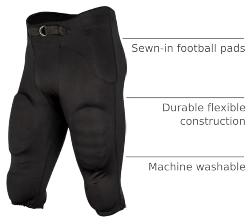 Boys' Safety Integrated Football Practice Pants - Medium, Black