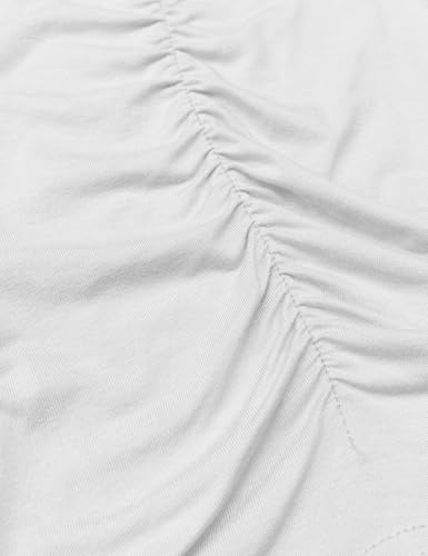 Vivitulip Women's White Small Long Sleeve Crop Top with Ruched Fitted Design & Thumb Holes