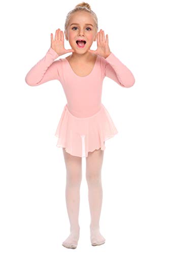 Arshiner Kids Girls Pink Long Sleeve Ballet Leotard 2-3T Dance Dress