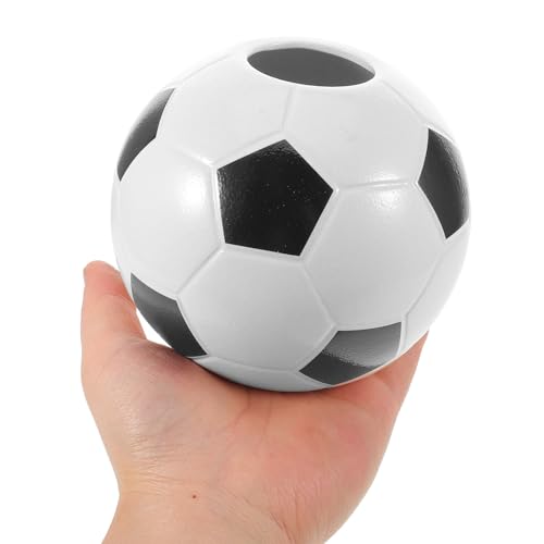 Ceramic Soccer Ball Pen Holder - 12x12x11cm Sports Desk Organizer