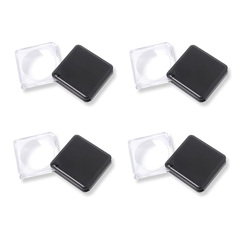 Pack of 4 Carson MagniFlip 3x Pocket Magnifiers with Built-In Case - Travel & Reading