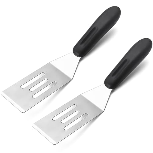 Mini Stainless Steel Spatula Set - 2 Pack for Cooking & Baking