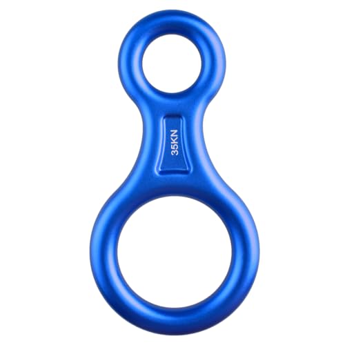 35kN Figure 8 Descender - Lightweight Aluminum Rappelling Gear - Blue