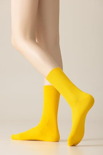 Women's Casual Bamboo Viscose Socks - 1 Pair Yellow