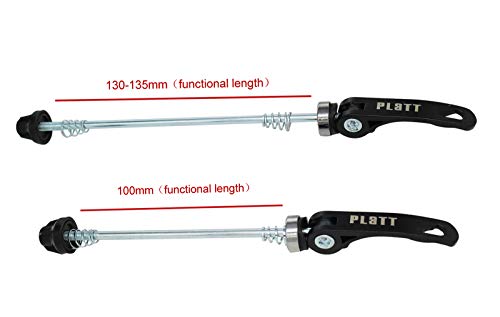 Quick Release Bike Wheel Hub Skewers - Black, Front & Rear