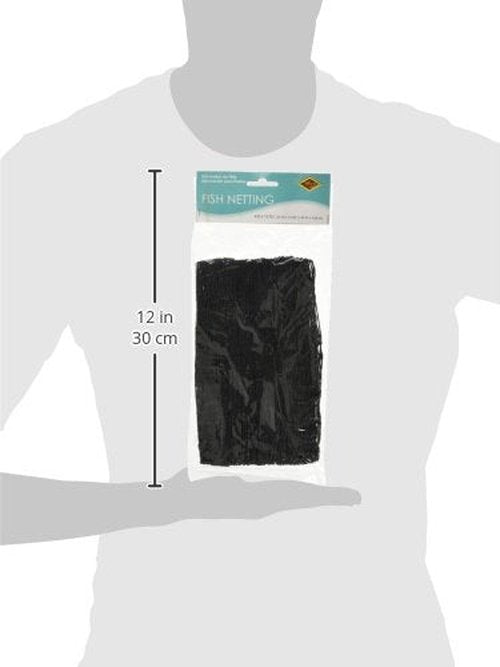 Beistle Black Decorative Fish Netting, Beach Party Supplies for Ocean, Under-The-Sea or Pirate Themed Parties, Hawaiian Luau’s, Summer Parties, 4’ x 12’