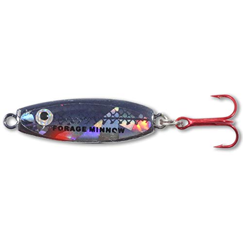 Forage Minnow Ice Fishing Jigging Spoon - 1/4 OZ Super Glow Chub