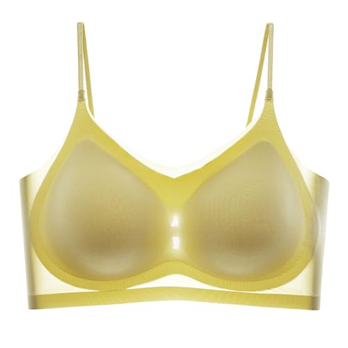 Lightweight Seamless Wireless Bra for Women - Yellow, Large
