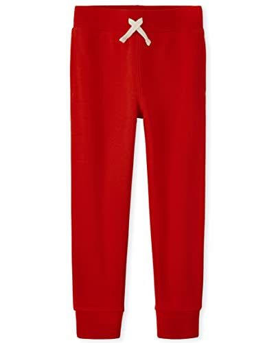 The Children's Place Boys Active Fleece Jogger Sweatpants - Medium Red