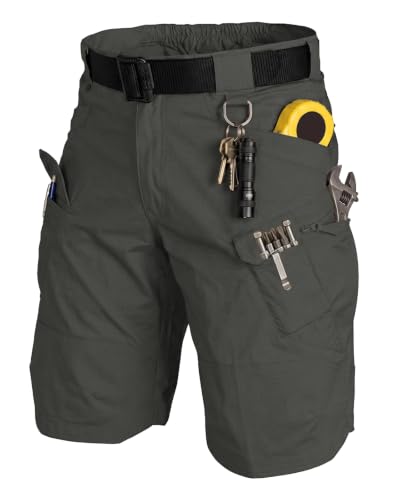 Wangdo Men's Lightweight Tactical Cargo Shorts - Large Dark Grey