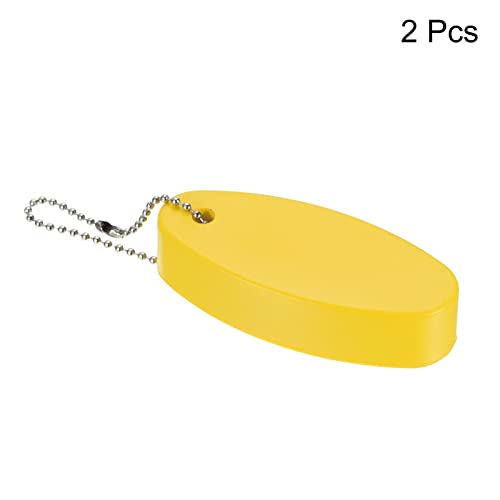 Floating Keychain - 2 Pack Yellow Buoyant Keyrings for Boating