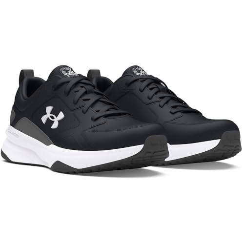 Charged Edge Athletic Shoes for Men - Black/Castlerock/White, Size 10.5