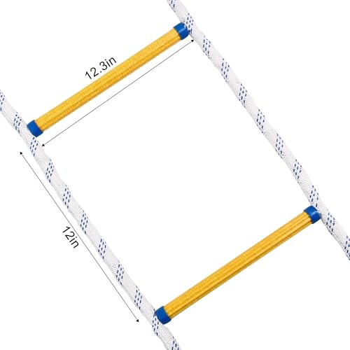 Fire Escape Ladder 2 Story, 16 FT Flame Resistant Fire Ladder 2 Story Window, Sturdy Emergency Ladder for Second Floor, Portable and Reusable Rope Ladders, Weight Capacity 2000 Pounds