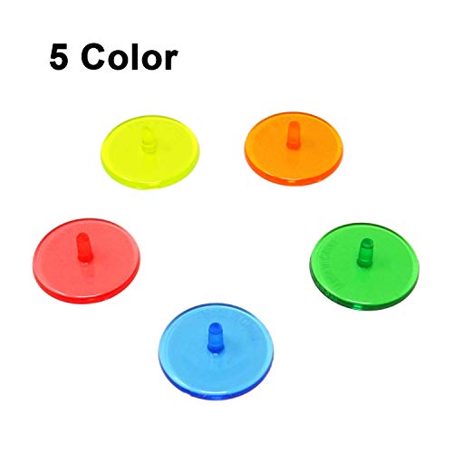 100PCS Plastic Golf Ball Position Markers - 5 Colors, 24mm