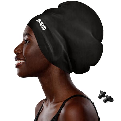 Extra Large Swim Cap for Braids & Dreadlocks - Dark Black