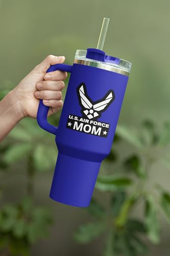 Air Force Mom Vinyl Decal Sticker - 2 Pack (White, 2-3 x 2.9 inch)