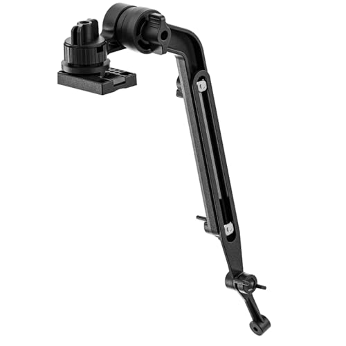 Universal Kayak Fish Finder Mount with Transducer Arm - Adjustable 9–14” - Tool-Free Rail Installation