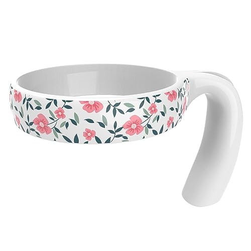 YETI 30 oz Tumbler Handle with Floral Pattern - White Handle, Durable & Anti-Slip