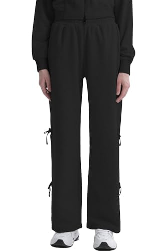 Womens Wide Leg Sweatpants - Black - Casual Athletic Lounge Pants