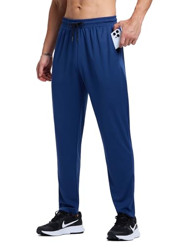 Vlynor Men's Navy Large Lightweight Athletic Joggers with Pockets