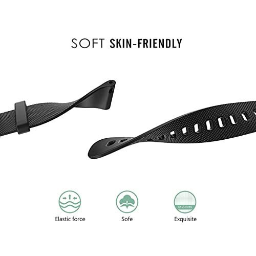20mm Silicone Replacement Wristband for Garmin Watches - Black, Small
