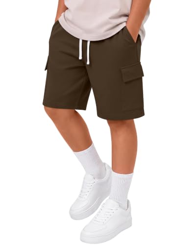 Boys Cargo Shorts - Dark Brown, 8-9 Years