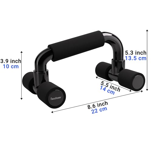 Push Up Bars with Foam Grip - Black Pushup Handles for Home Gym
