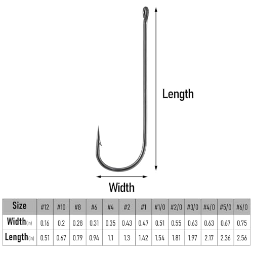Aberdeen Fishing Hooks - 100 Pack Light Wire Worm Hooks #6
