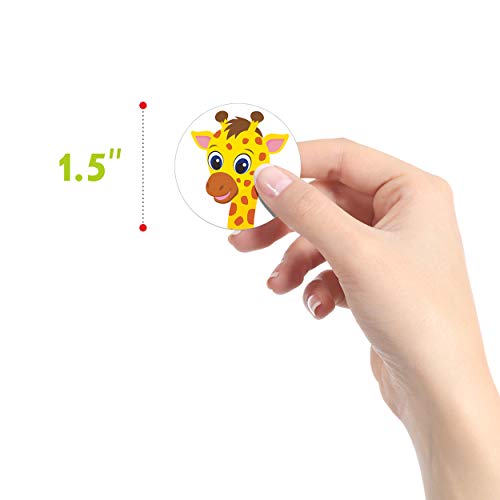 600 Round Land Animal Stickers - 16 Designs, 1.5" Diameter