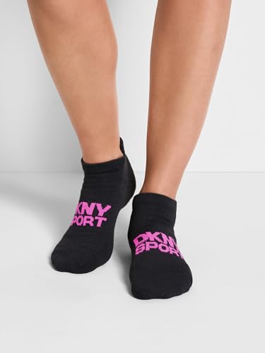 DKNY Women's 6 Pack Pink/Black/White Low Cut Sport Cushioned Socks Size 9-11
