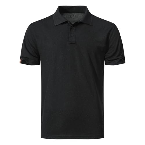 Men's Performance Polo T-Shirt - Short Sleeve, Large, Black