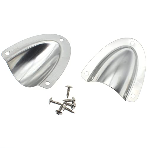 Marine Stainless Steel Clamshell Cable Vent Cover - 2 Pcs