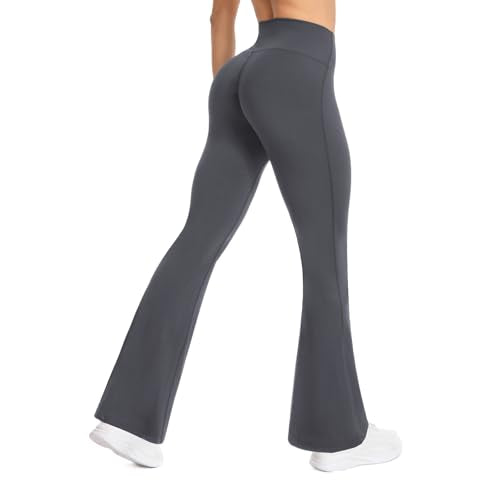 High Waist Flare Leggings - XX-Large Grey Yoga Pants