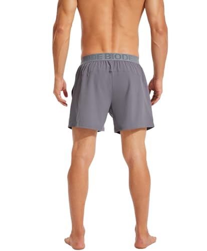 Men's 5 Inch Gym Workout Shorts - Quick Dry Athletic Training Shorts with Pockets - X-Large Grey