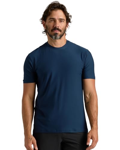 True Classic Men's Short Sleeve Navy Large Workout Tee - Moisture Wicking Muscle Tank