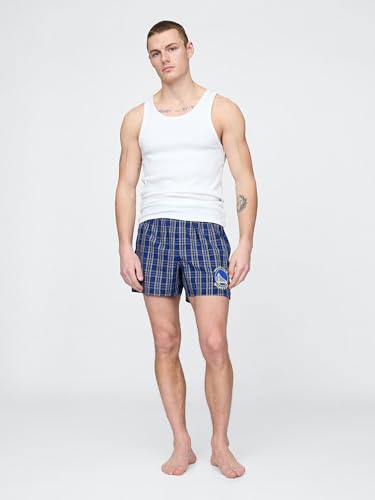 NBA Men's Sleepwear Boxers - Warriors Black, Large
