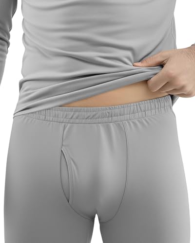 Men's Thermal Underwear Set Small Medium Grey 4-Way Stretch Base Layer