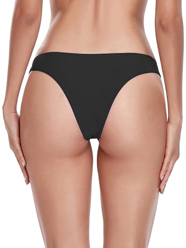 Brazilian Cheeky Bikini Bottom - Small Black