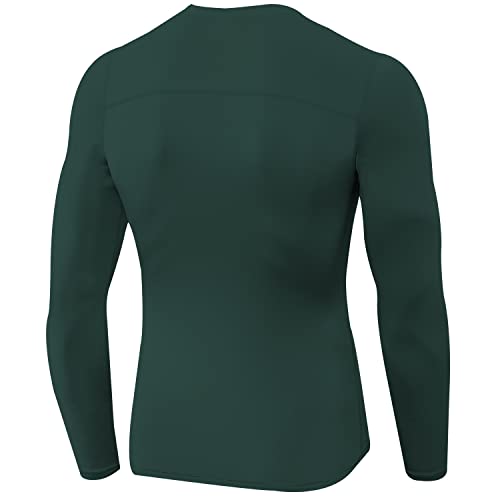 Men's Long Sleeve Compression Shirt - Dark Green, Small