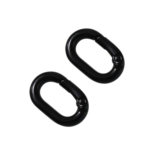 10 PCS Metal Spring Key Ring Carabiner - Dark Black