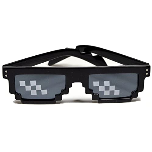 Pixelated Meme Sunglasses - Funny Gamer Deal With It Glasses