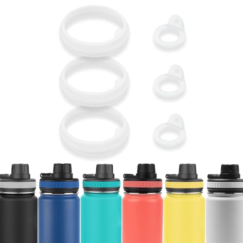 Replacement Silicone Gaskets for Spout Lid Water Bottles - 3 Set Pack