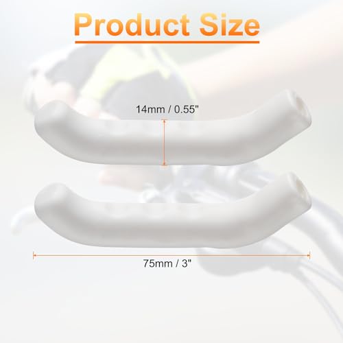 Bike Brake Lever Covers - Silicone Grip Protector - White